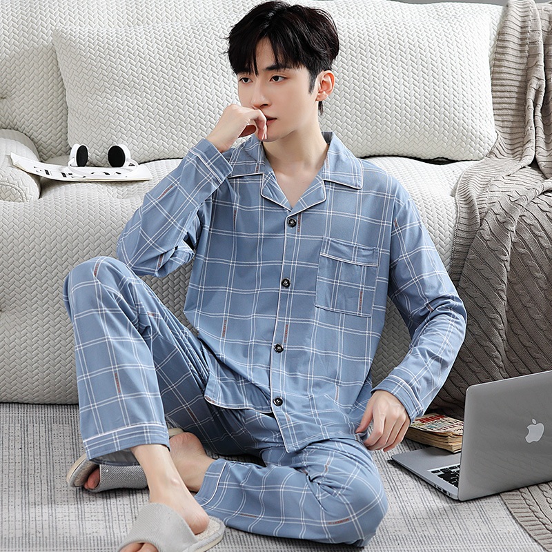 레이온 편안한 남성 사계절 잠옷 캐주얼 Homewear 상하의 세트 - 상품 이미지