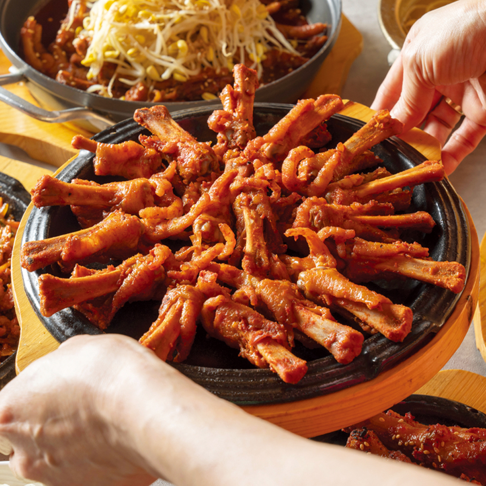 100% 국내산 맥반석 직화 튤립 닭발 (떡사리 포함) 매운 야식