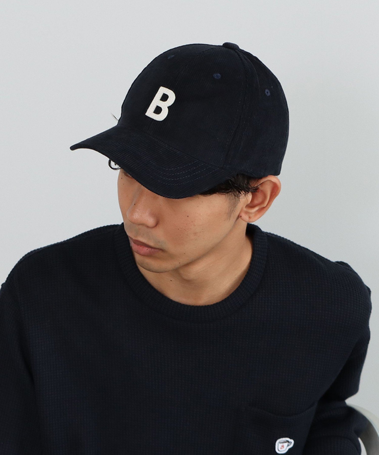 빔즈 BEAMS HEART 펠트 B로고 캡 모자 2컬러 네이비 블랙 - 상품 이미지