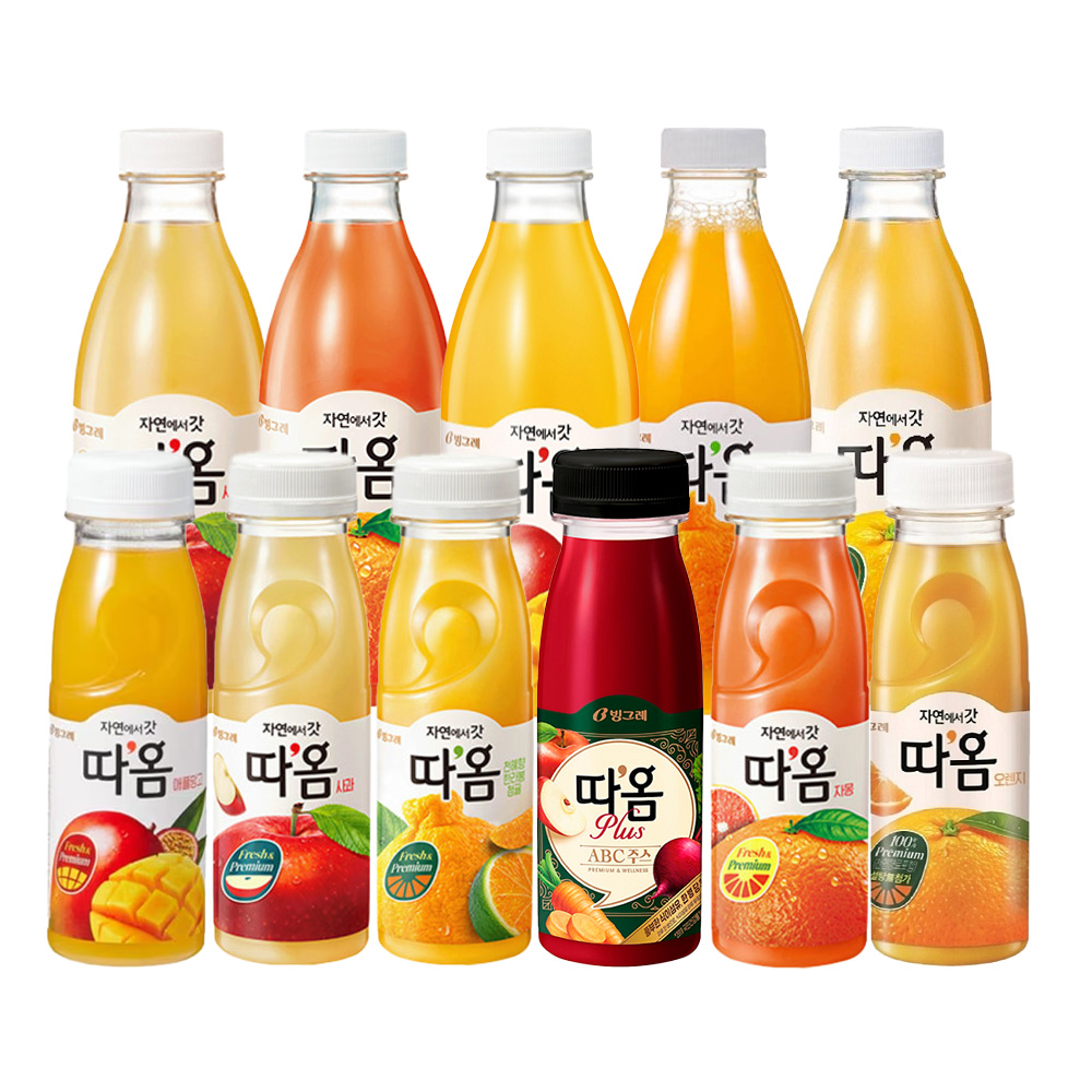빙그레 따옴주스 730ml+235ml조합 사과730mlX1개+자몽235mlX5개+오렌지235mlX5개/냉장무배 : 대명종합물류