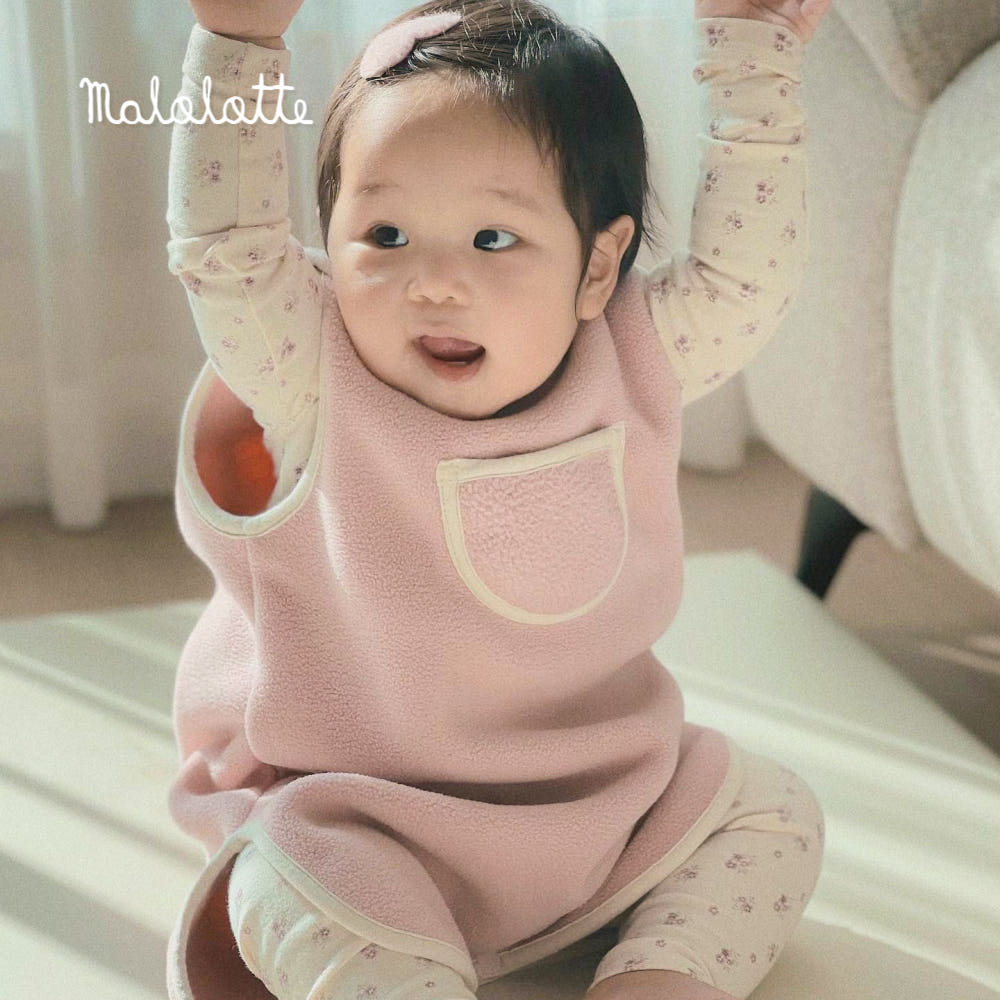 마롤로뜨 아기 수면조끼 극세사 자수 아기 실내복 겨울 신생아 유아 수면잠옷 - 상품 이미지