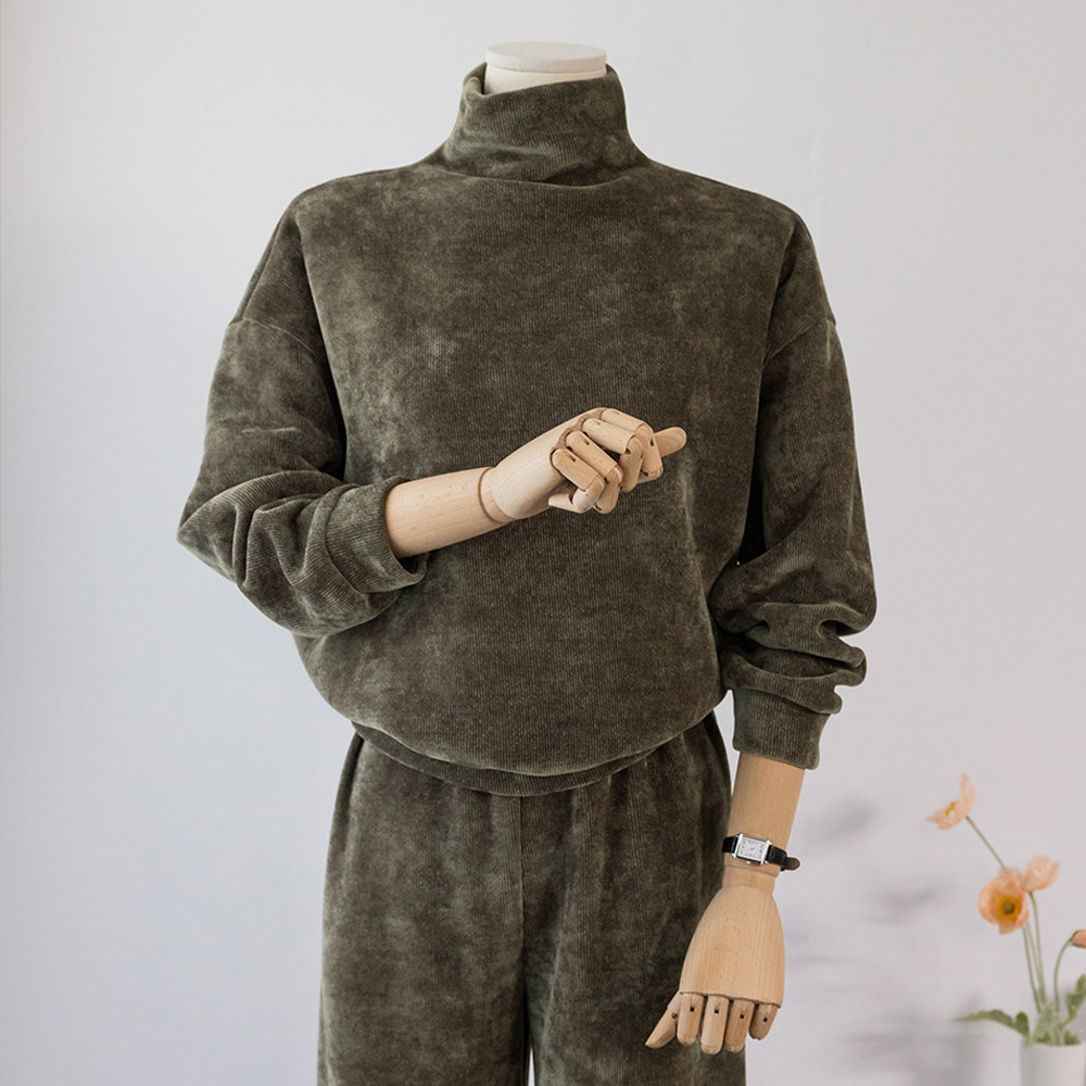 [따로구매가능] 마렛 소프트 벨로아 조거팬츠 하이넥 반목 폴라 맨투맨 - 상세 이미지 5
