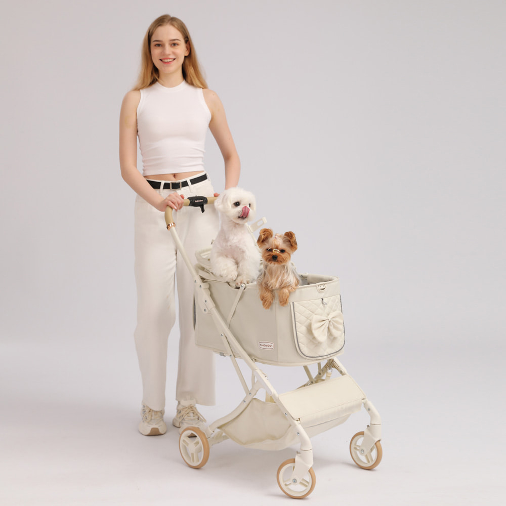 개과천선 프릴 반려동물 유모차 강아지 고양이 원터치 개모차 접이식