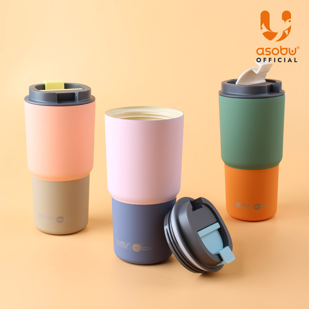 아소부 세라믹코팅 스텐 보온보냉 퓨라믹 텀블러 픽미업 파스텔 650ml, 파스텔핑크 - 상세 이미지 3
