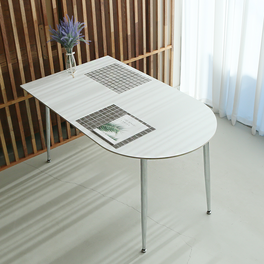 세레스 반타원 4인용식탁 세트 세라믹식탁 포세린 1200 의자2 벤치