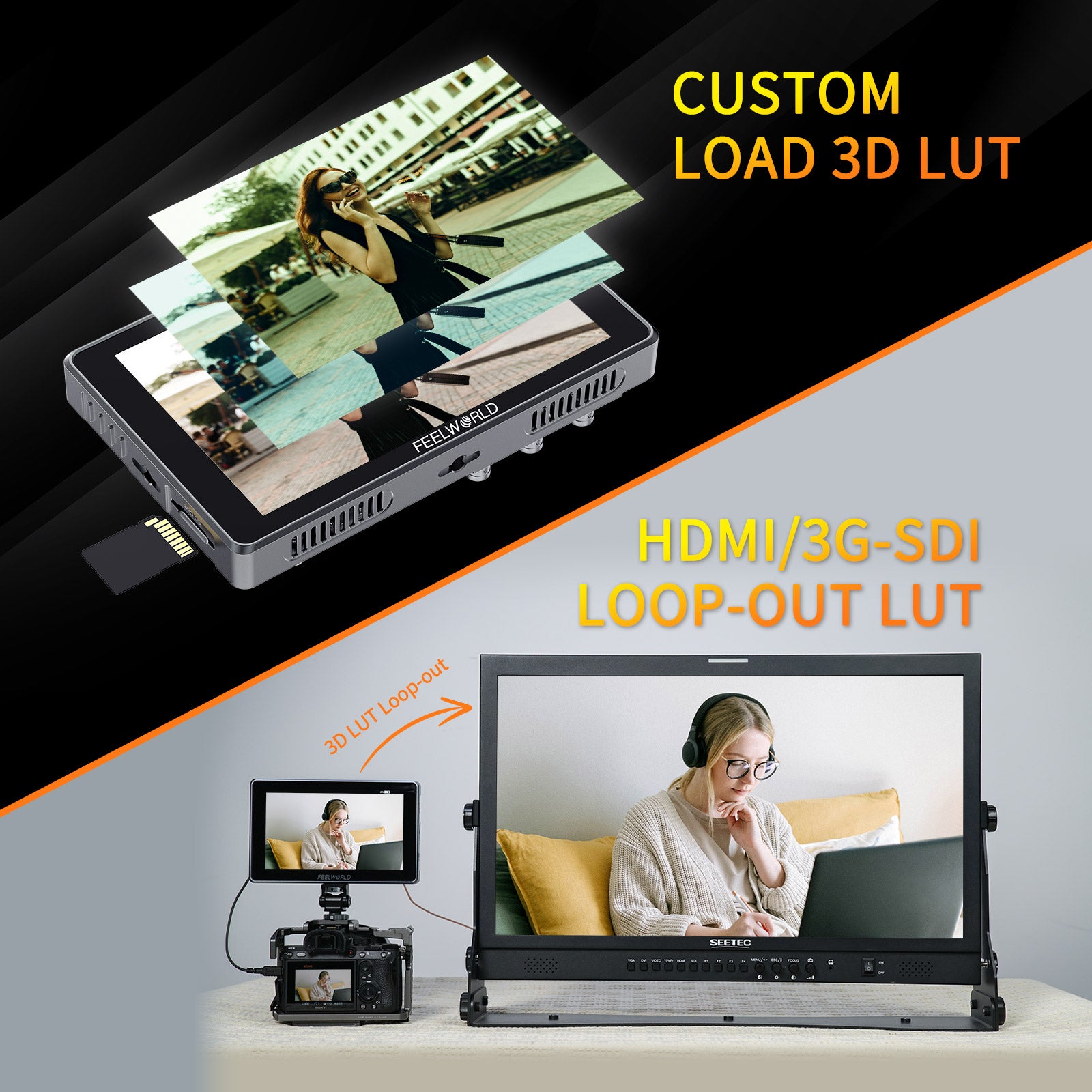 필월드 S7 7인치 카메라 필드 모니터 1600nit 12G SDI 터치스크린 이미지 7
