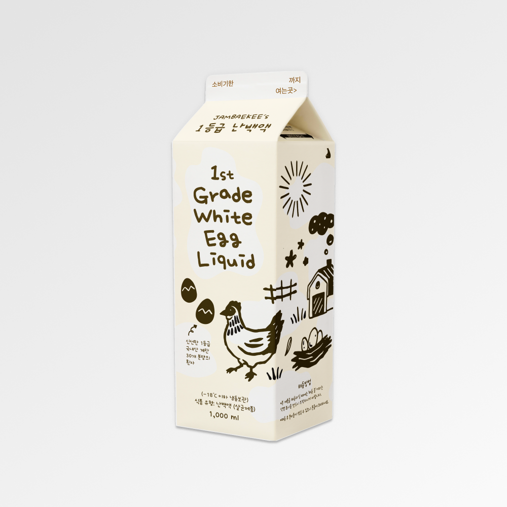 잠백이 난백 계란흰자 전란액 살균 1등급 1kg 긴 유통기한 - 상품 이미지