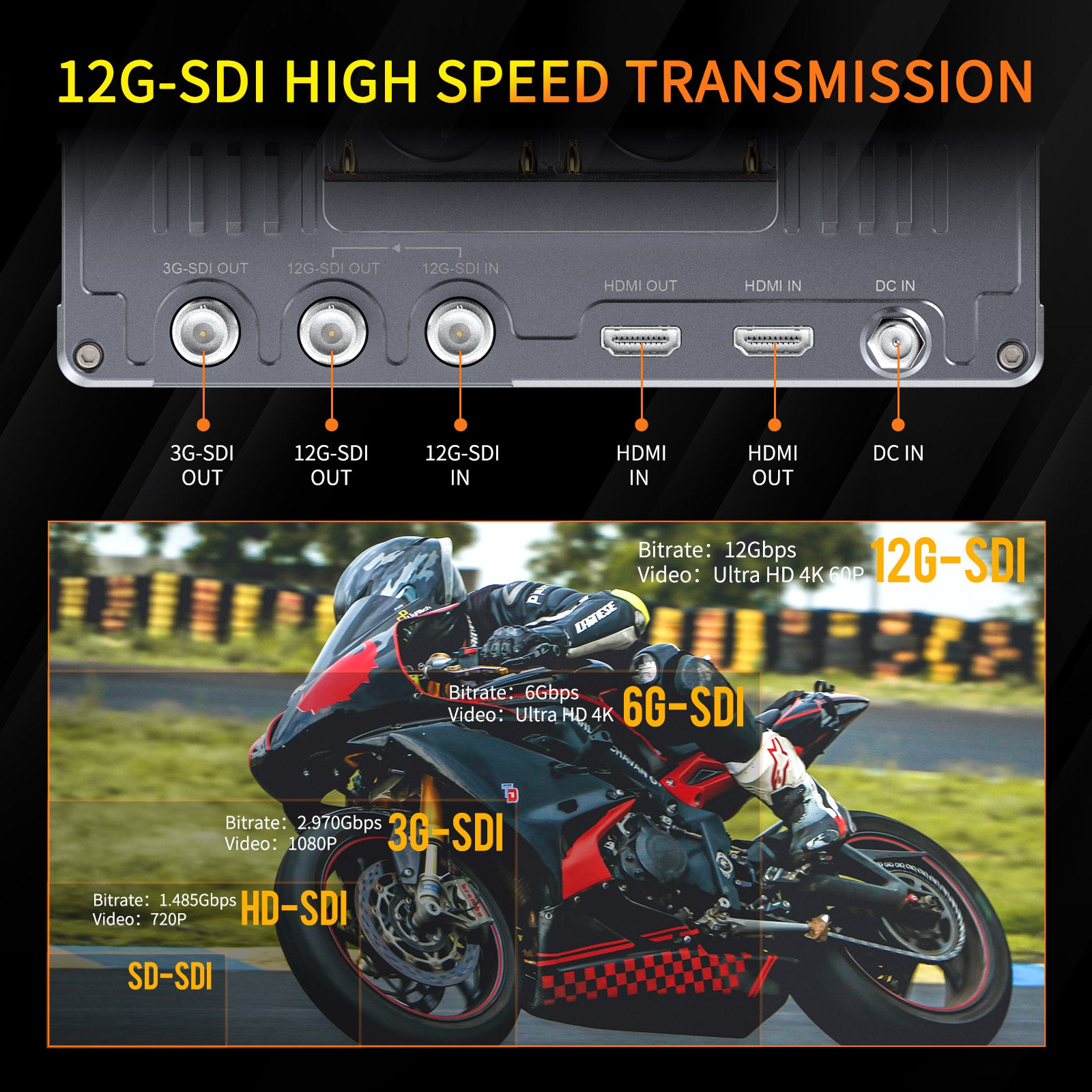 필월드 S7 7인치 카메라 필드 모니터 1600nit 12G SDI 터치스크린 이미지 6