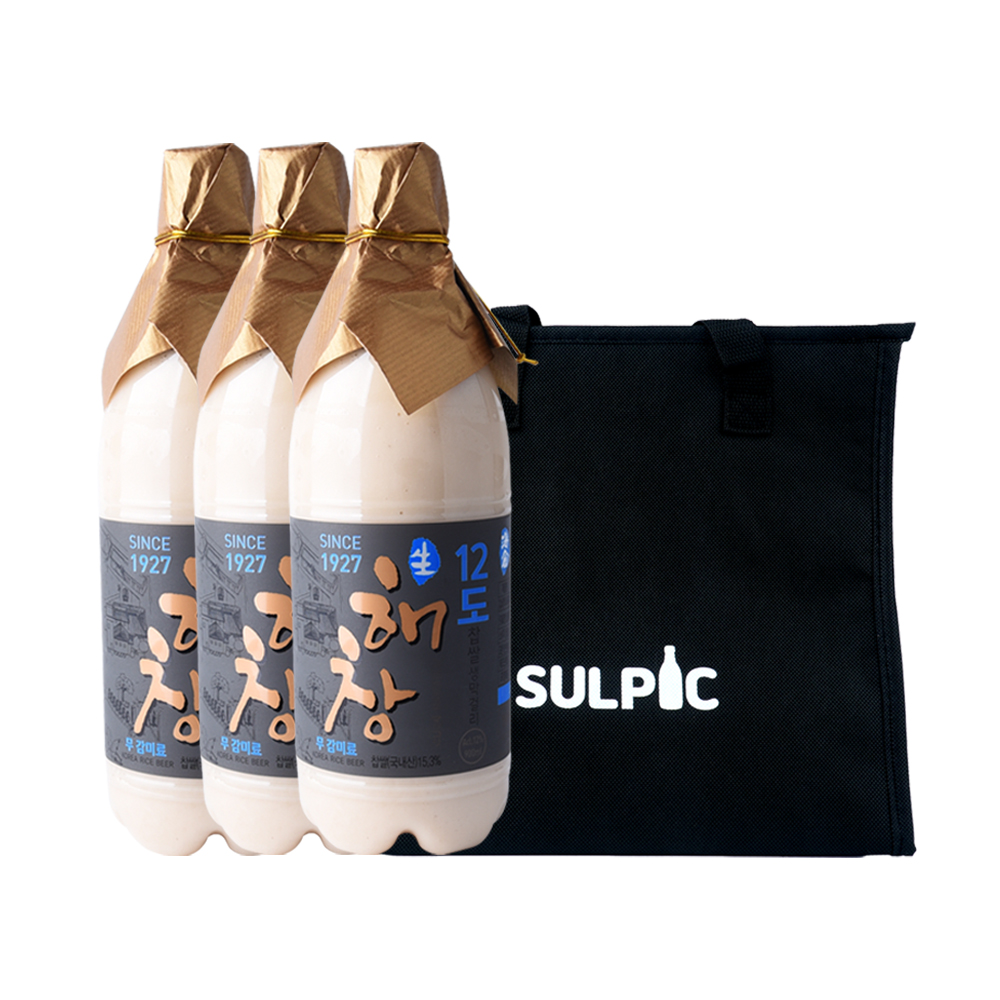 술픽 해창막걸리 12도 900ml 3병 보냉백 세트