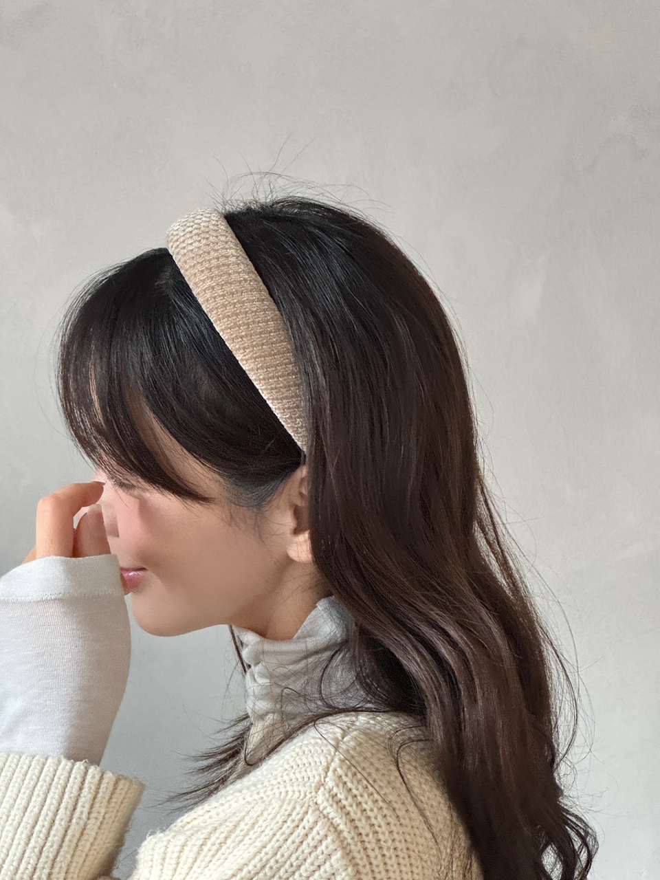 모노플로르 허니콤 벨벳 헤어밴드 볼륨 머리띠 겨울