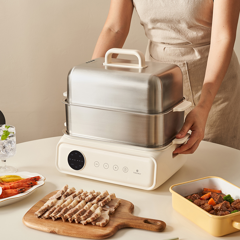 디온리 올스텐 터치 디지털 2단 고구마 계란찜기 세라믹 멀티쿠커 NAS421CW