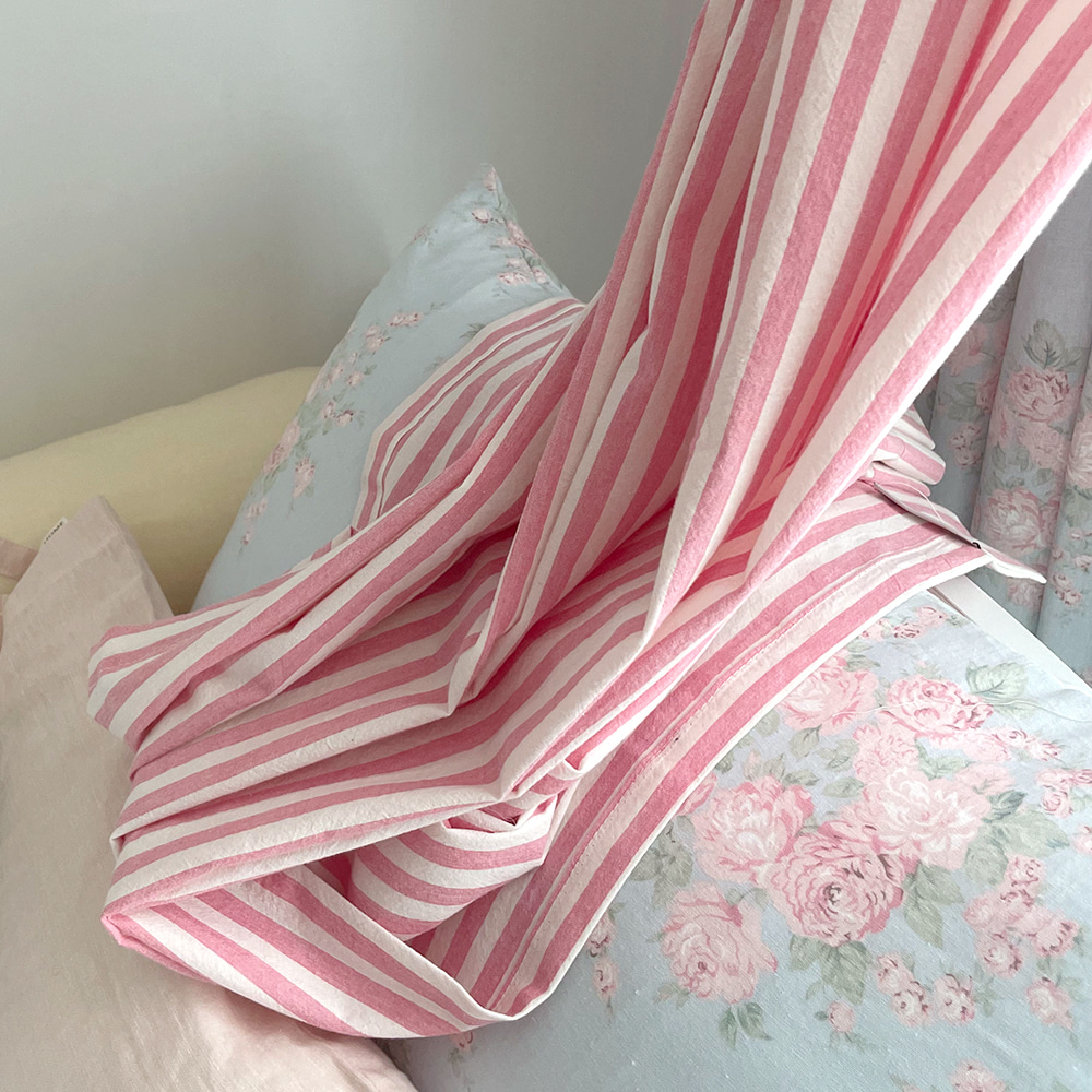 바이아미 멜란 스트라이프 커튼 꽃핑크 아이방 줄무늬 맞춤