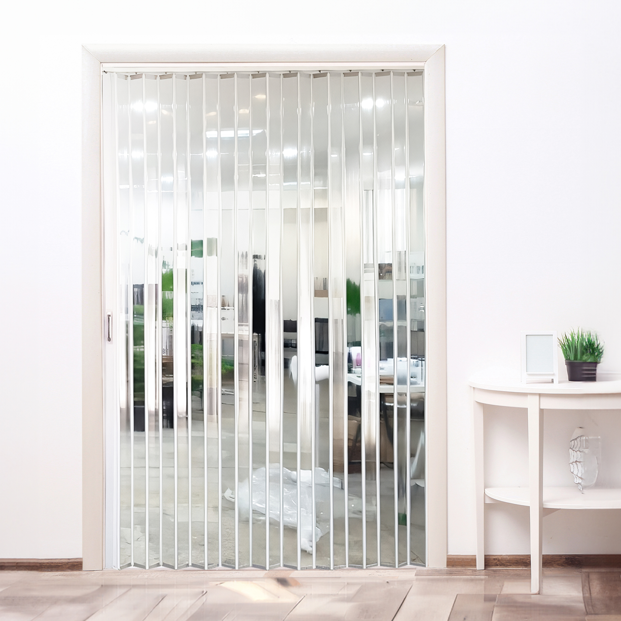 홀딩도어 자바라 투명 접이식 문 방염 방풍 외풍차단 간이문 10X10