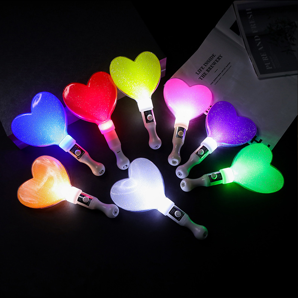 LED 하트 응원봉 콘서트 발표회 학예회 재롱잔치 생일파티 야광봉 불빛봉 응원도구 - 상품 이미지