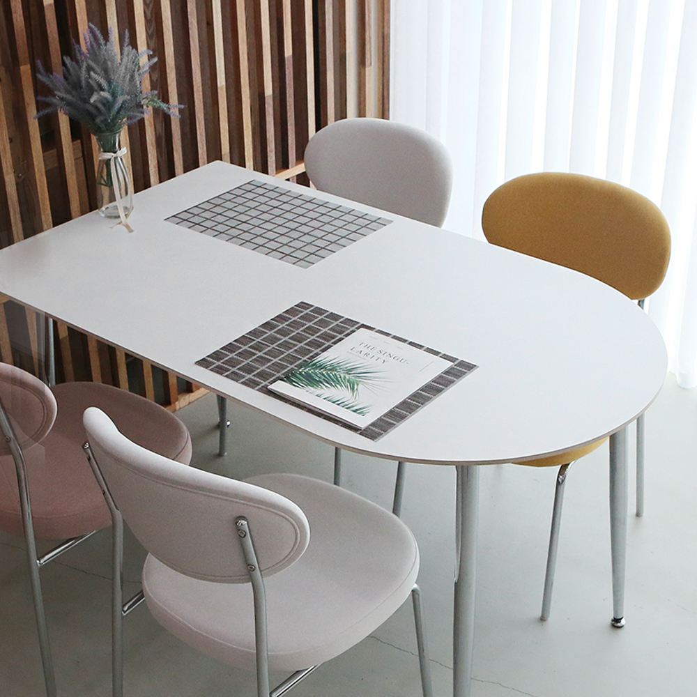 세레스 반타원 4인용식탁 세트 세라믹식탁 포세린 1200 의자2 벤치