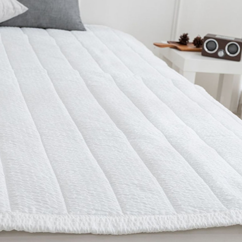 1P Q 침구 화이트 여름 밴딩패드 올데이 시어서커