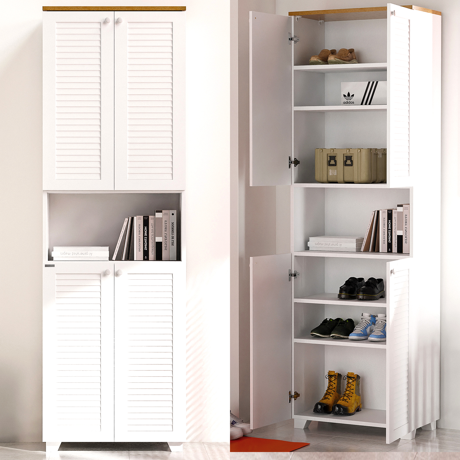 화이트 수납장 800 복도 수납장 4단 베란다장 미니 화장실 앞 수납장