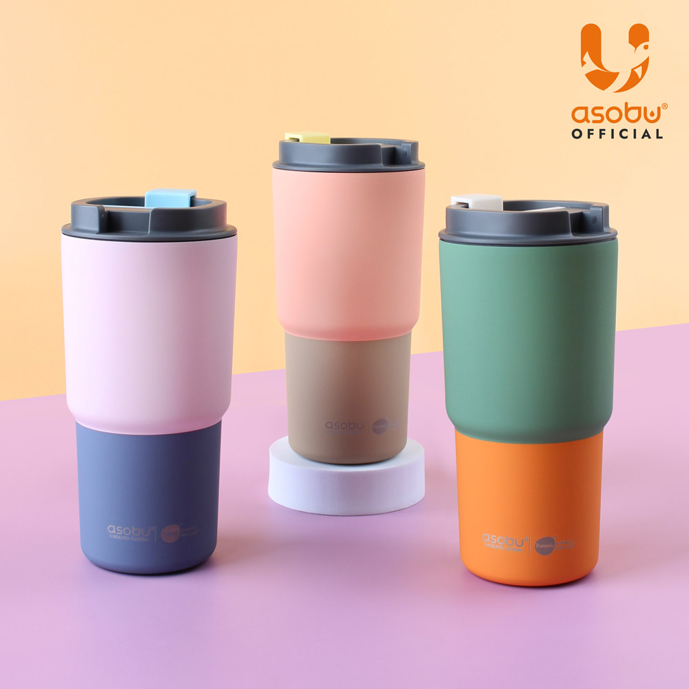 아소부 세라믹코팅 스텐 보온보냉 퓨라믹 텀블러 픽미업 파스텔 650ml, 파스텔핑크 - 상세 이미지 4