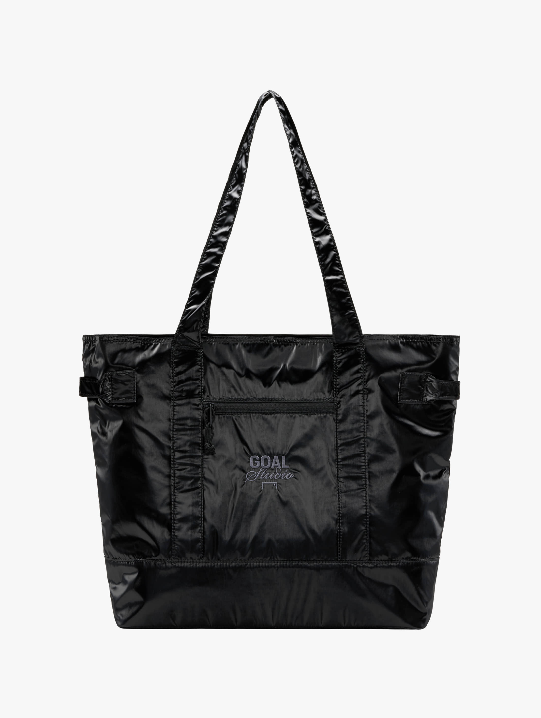 GLOSSY TOTE BAG-BLACK - 상품 이미지