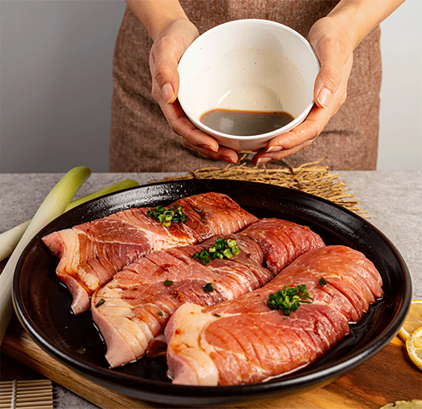 두툼한 제주도 프리미엄 흑돼지 왕 양념구이 1.2kg+1.2kg - 상품 이미지