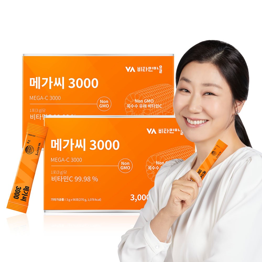 [6개월분] 비타민마을 메가씨 3000 고함량 비타민C 90포, 2개 제품 이미지