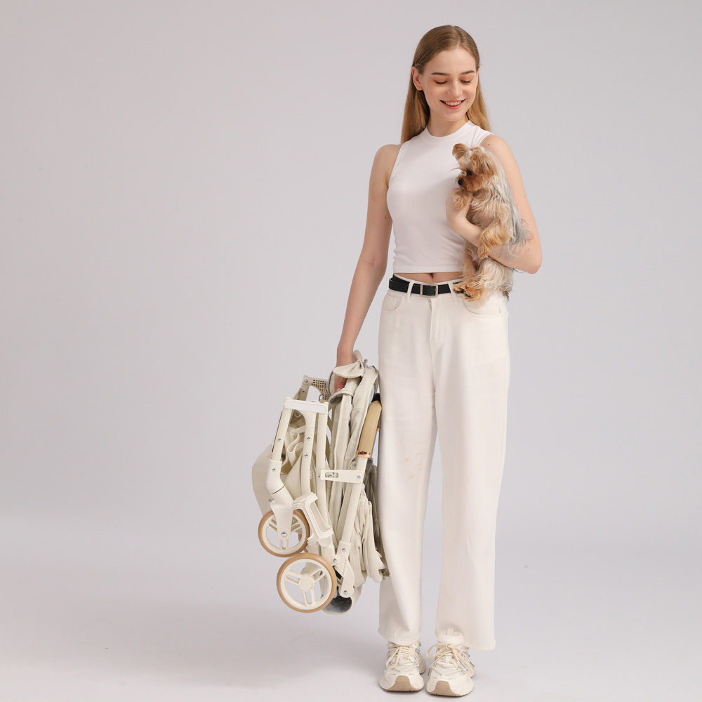 개과천선 프릴 반려동물 유모차 강아지 고양이 원터치 개모차 접이식