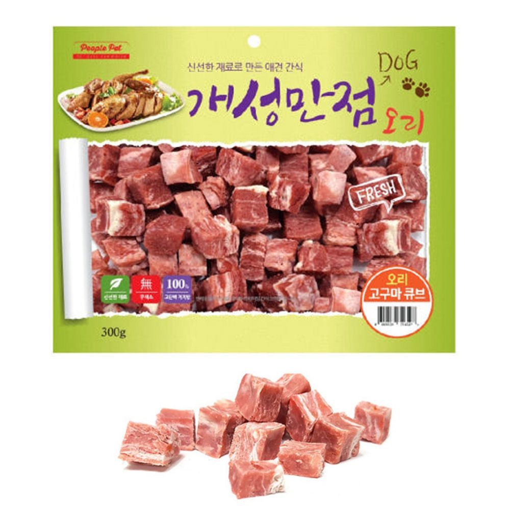 강아지 고구마 스타일 오리 큐브 육포 고품질 1P 한입 : 바보집사