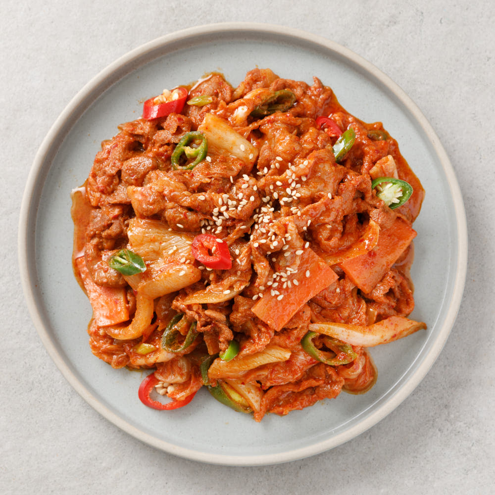 [푸딩팩토리] 만능김치제육 560g x 2개 제육볶음 두부김치 돼지고기두루치기 짜글이 간편조리 - 상품 이미지