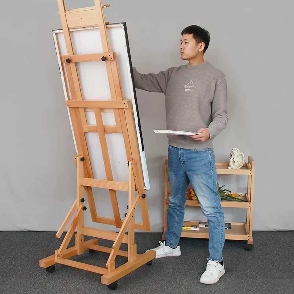 나무 캔버스 이젤 상품 전문가용 화판 드로잉 이동식 화판 입문용-블랙월넛 - 상세 이미지 3