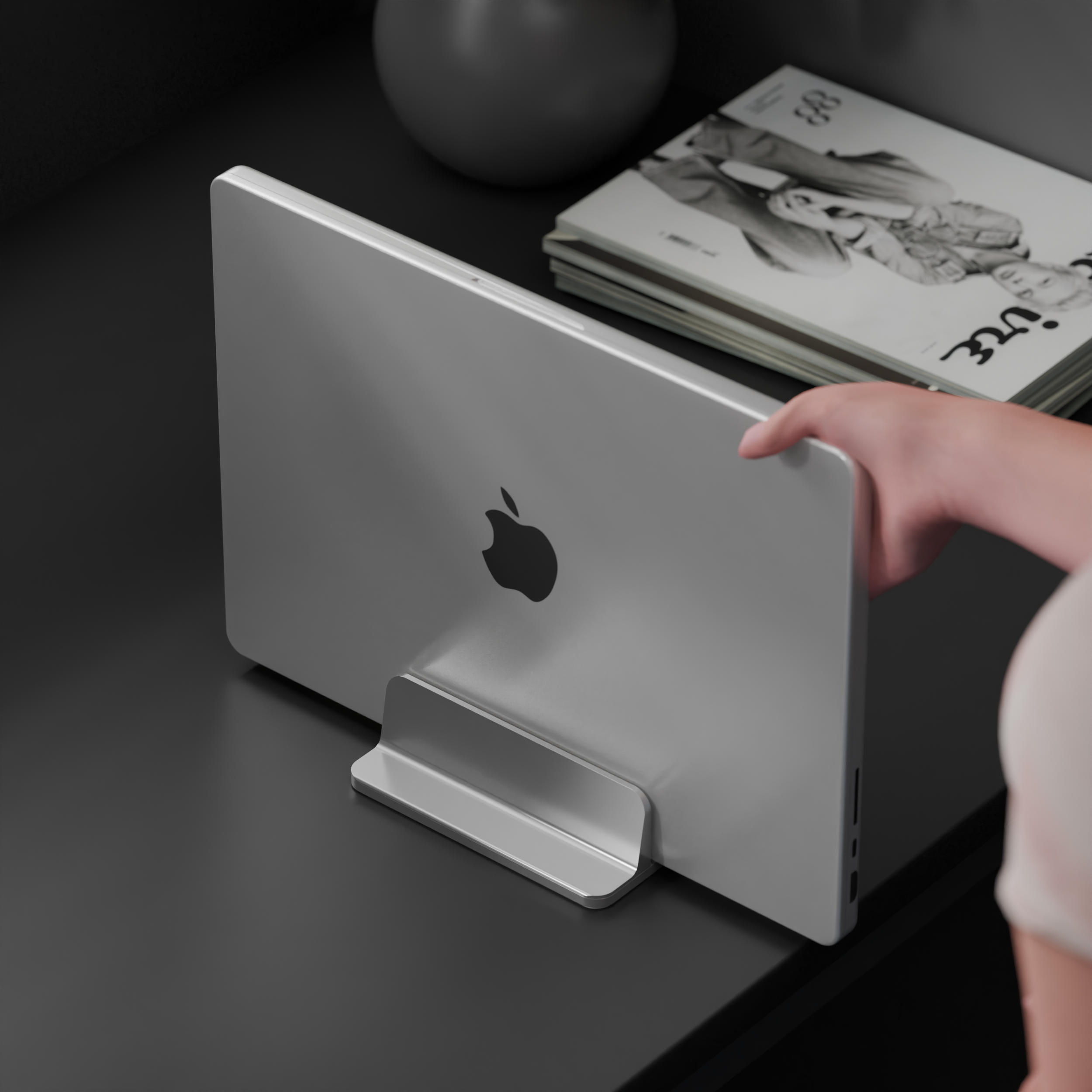 니케 맥북 노트북 거치대 수직 스탠드 클램쉘 맥미니 꽂이 세로 알루미늄 1슬롯