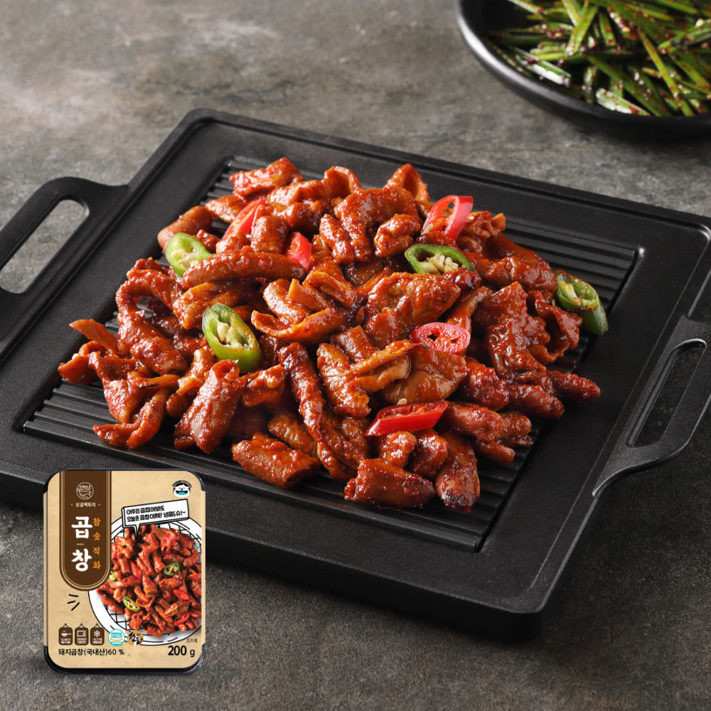 싱글팩토리 참숯 직화 곱창 200g x 3개 돼지곱창볶음 야식 캠핑요리 소주안주 양념곱창 이미지 6