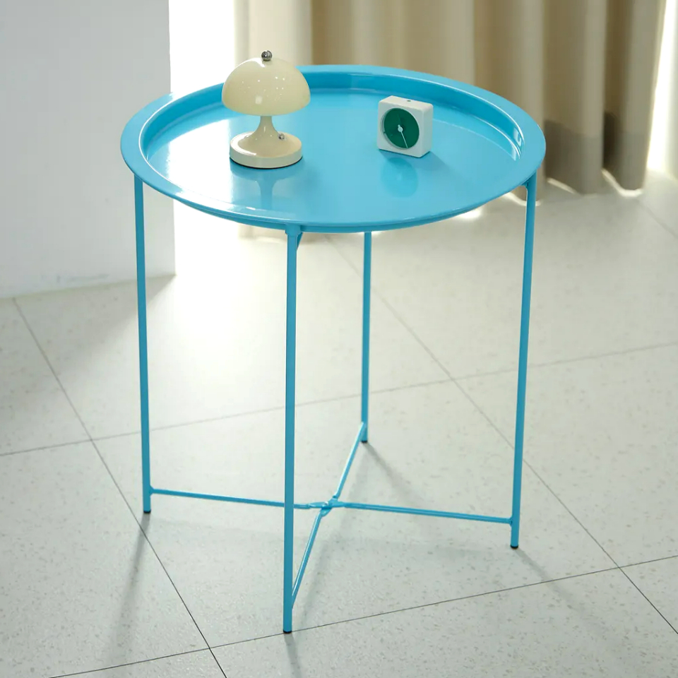 접이식 원형 테이블 좁은 공간 틈새 보관 미니멀 사이즈 1인용 테이블