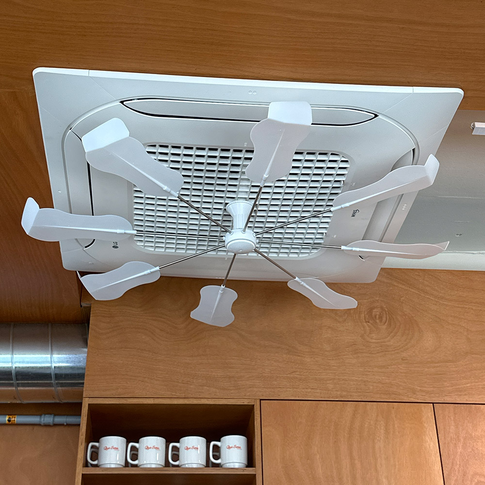 대한민국 제조 올트팬 화이트 천장형 에어컨 바람막이 시스템 에어컨 바람개비 날개 실링팬 가림막