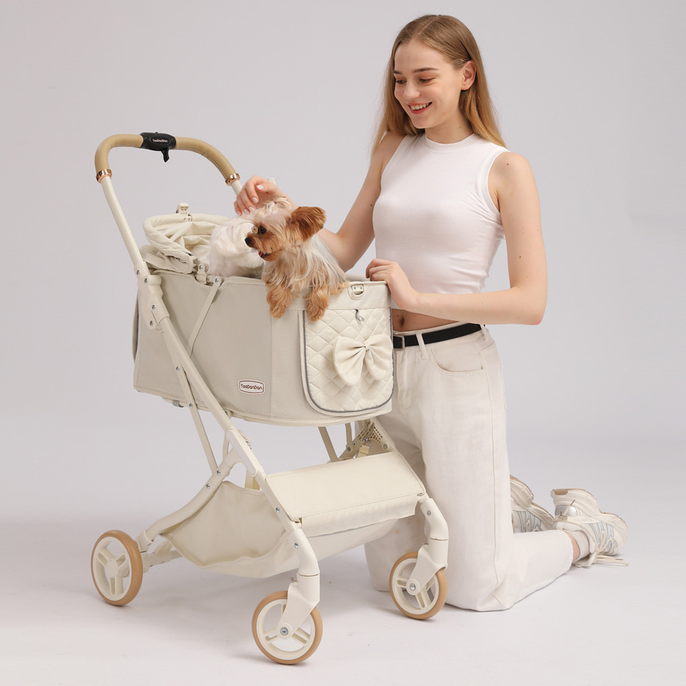 개과천선 프릴 반려동물 유모차 강아지 고양이 원터치 개모차 접이식