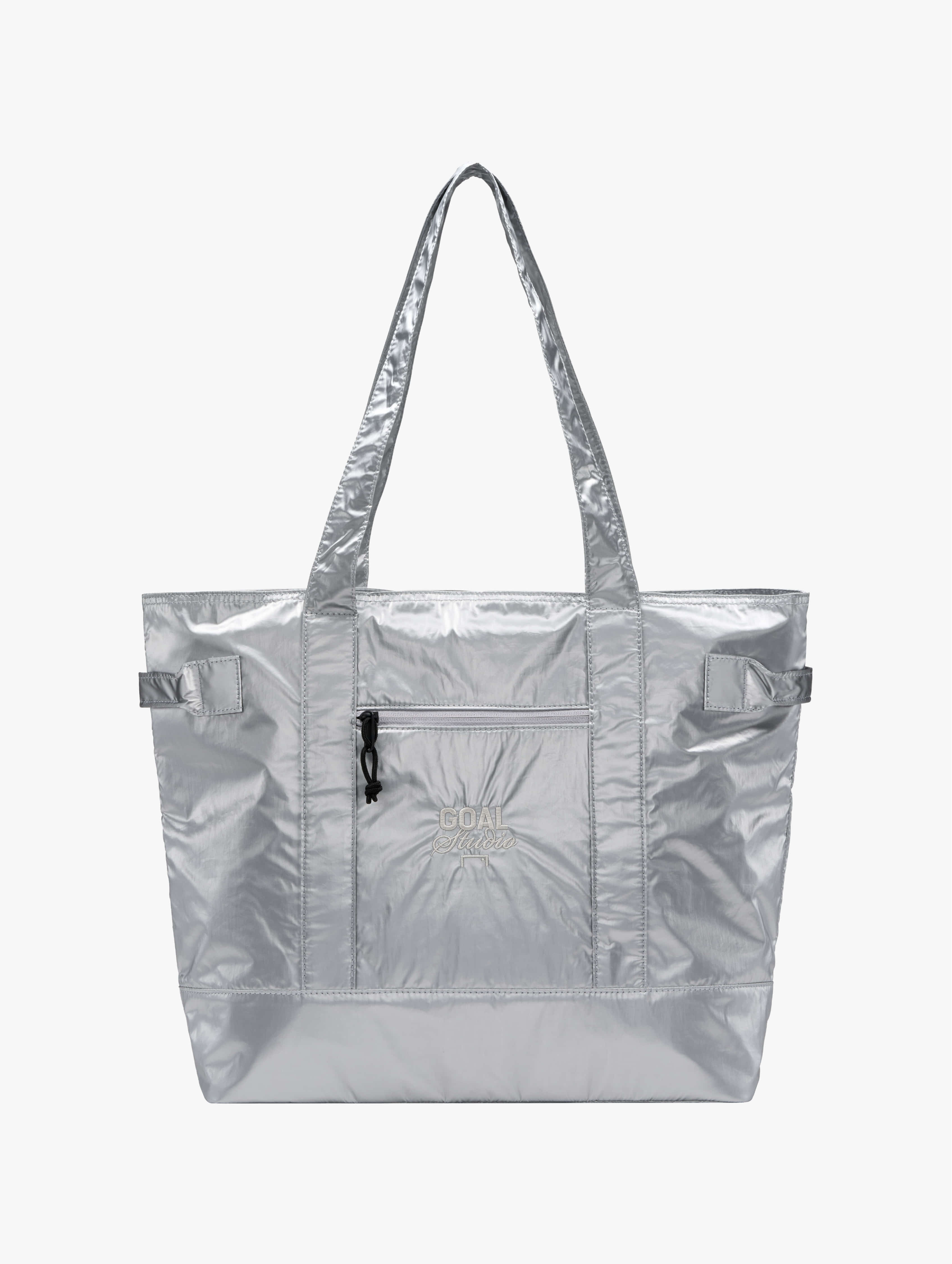 GLOSSY TOTE BAG-SILVER - 상세 이미지 2