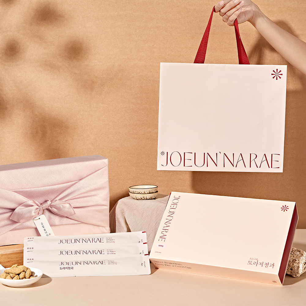 조은나래 도라지정과 명절 상견례 선물 외국인 한과세트 추석선물 답례품 300g 보자기포장 기본디자인