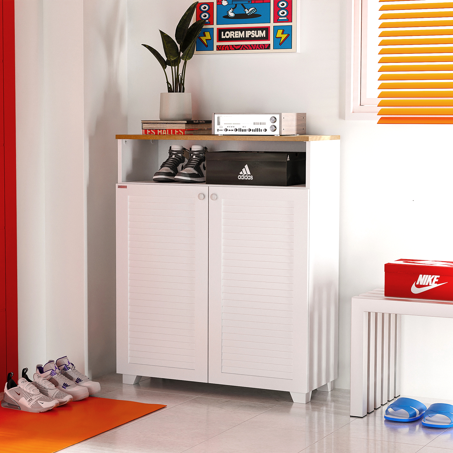 화이트 수납장 800 복도 수납장 4단 베란다장 미니 화장실 앞 수납장