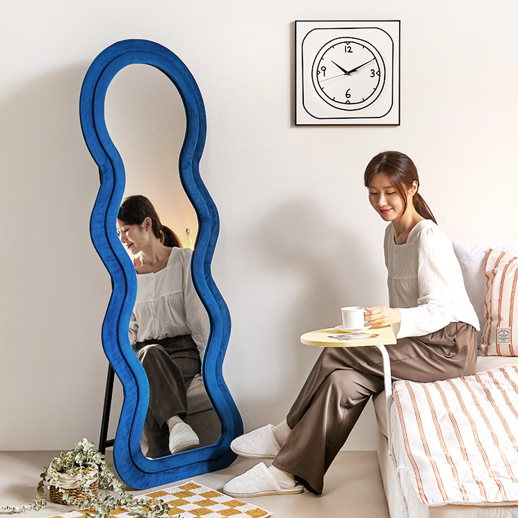 e스마트 인테리어 스탠드거울 현관 물결 웨이브 와이드 전신거울 대형