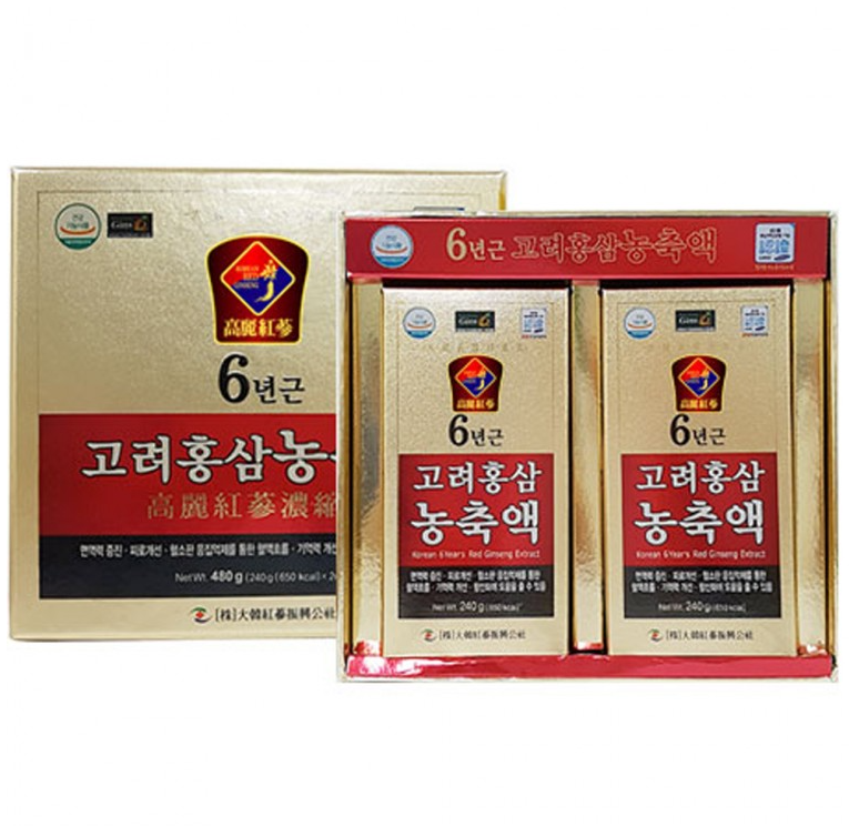 6년근 고려홍삼 농축액 선물 세트 1개 240g 2병 추석 명절 부모님 원액 진액 홍삼액 : 인생용품점