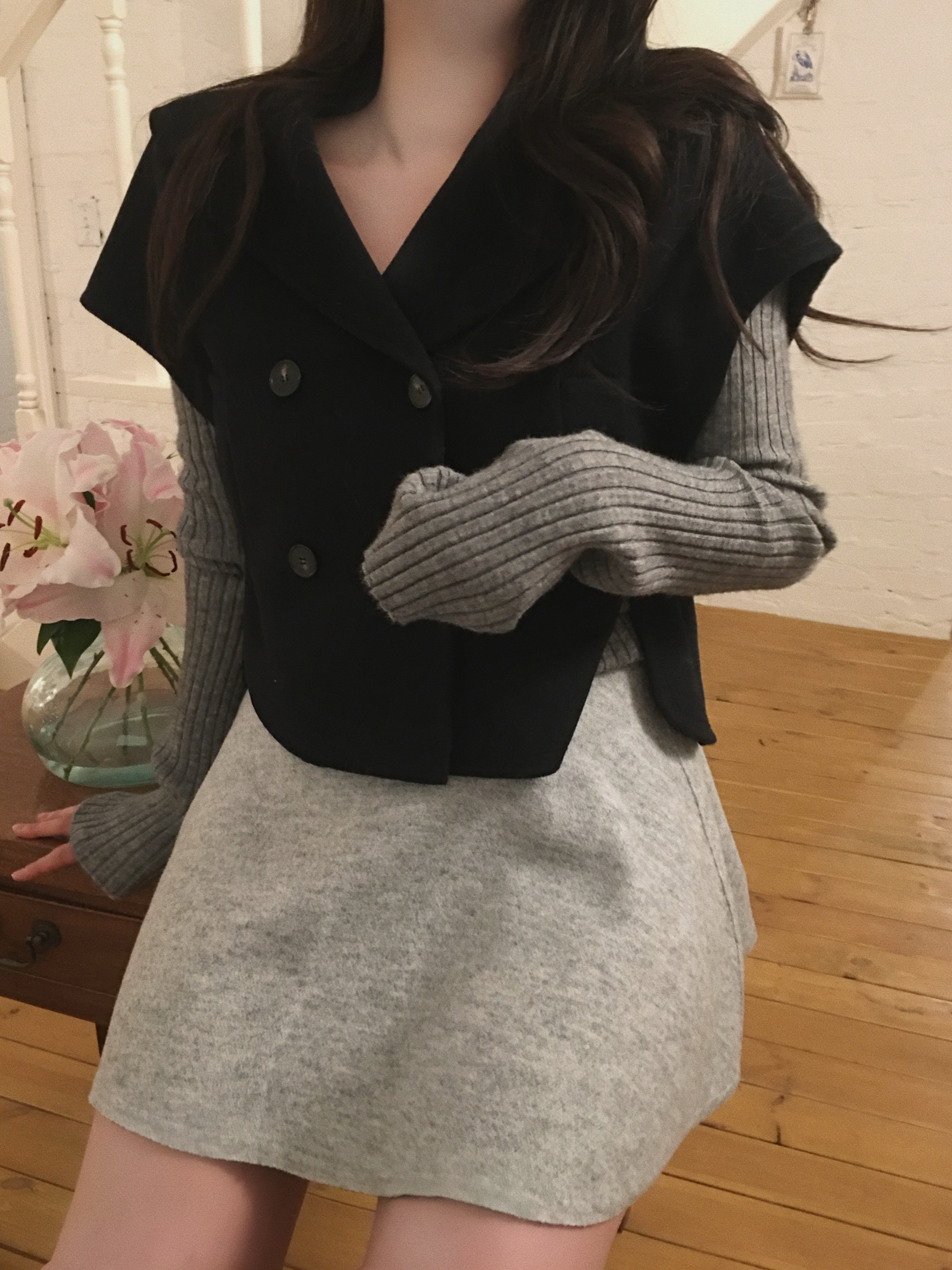 [울100%] 더블 핸드메이드 울 베스트 코트 (1color) / 조끼코트 / 더블코트 / 겨울코트 / 울코트 / 상세 이미지 7