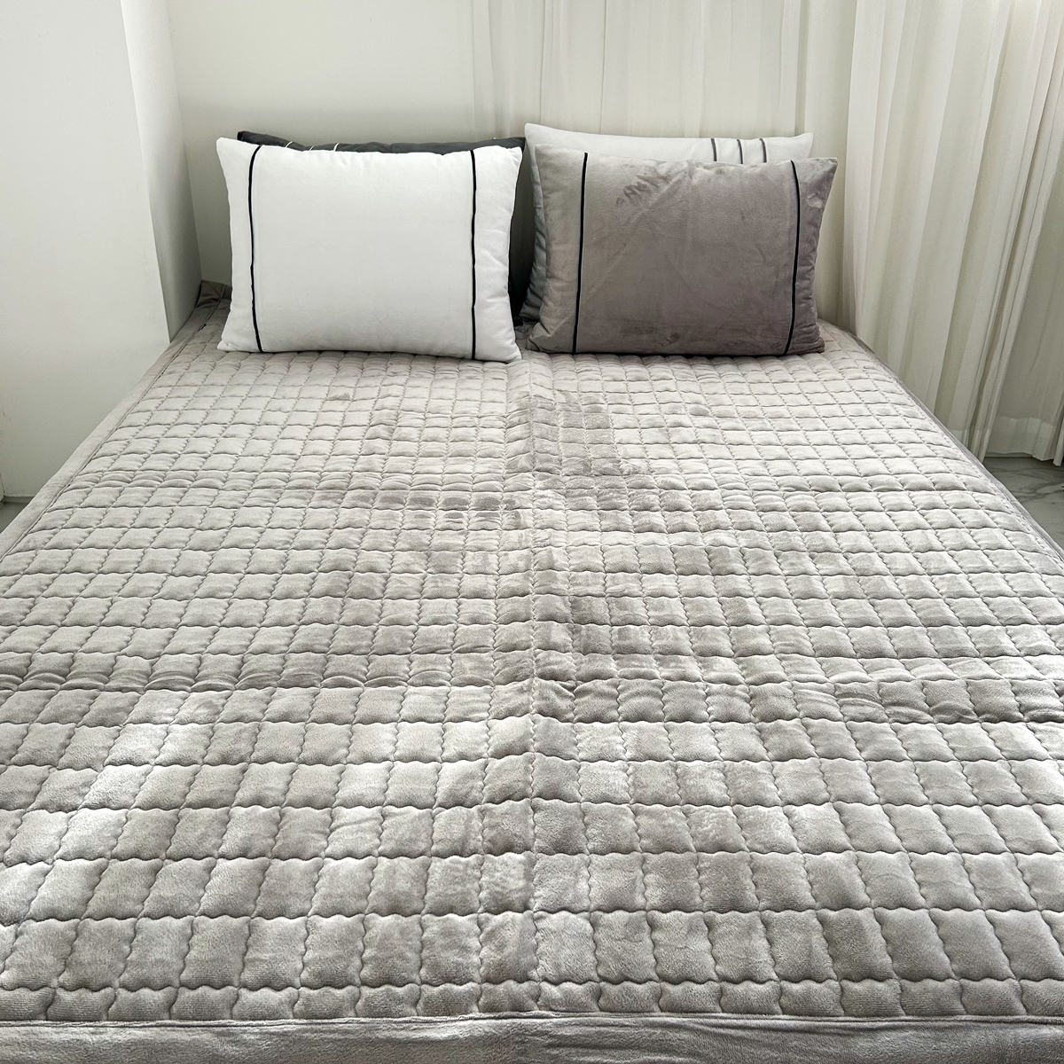 극세사패드 슈퍼싱글 논슬립 무지 겨울침대패드 SS