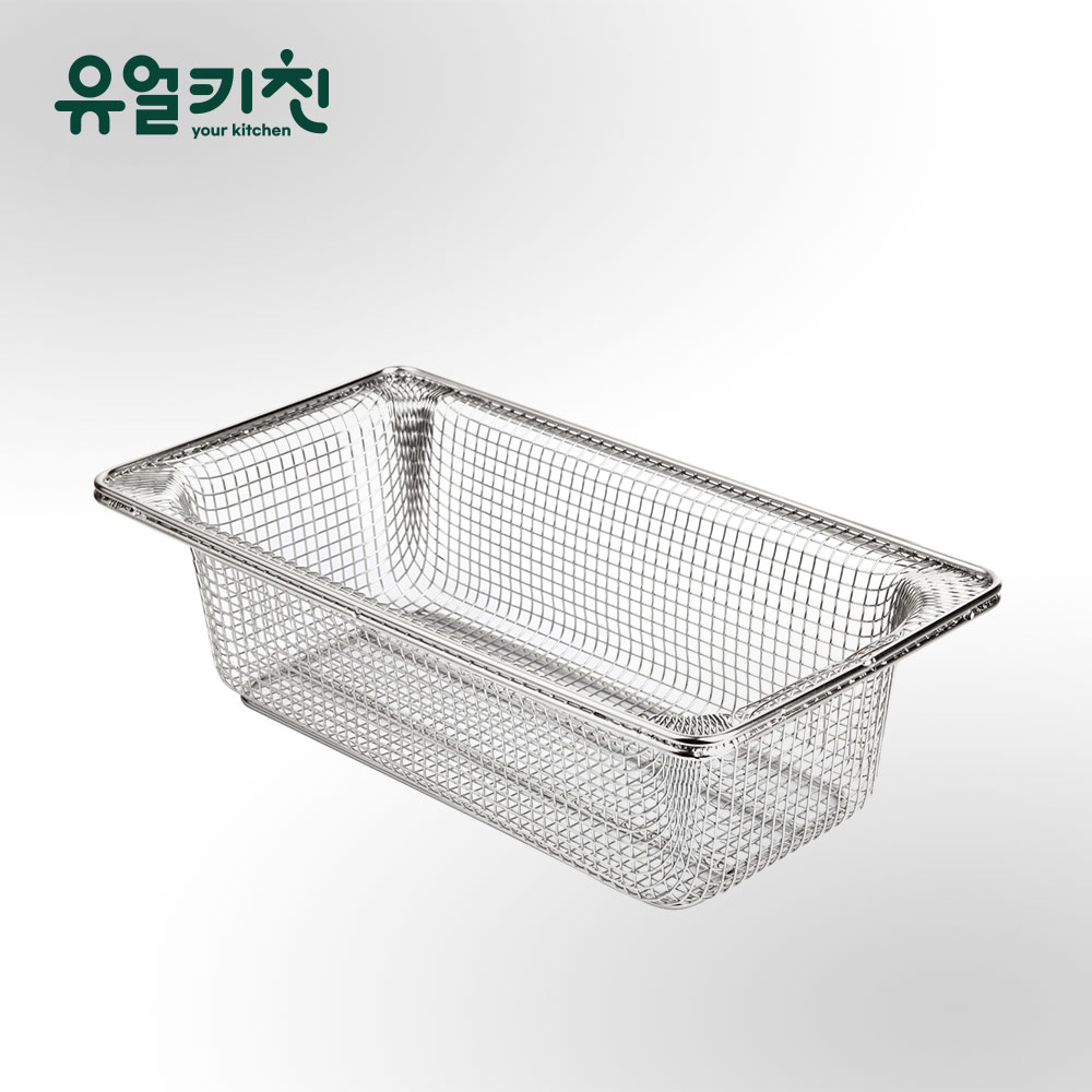 업소용 스텐 밧드망 바구니 튀김망 1/3 (높이4) - 상품 이미지
