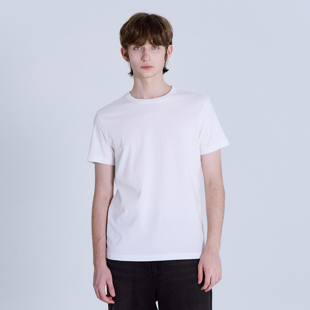 면30수 레귤러핏 라운드 무지 반팔티 제품 이미지