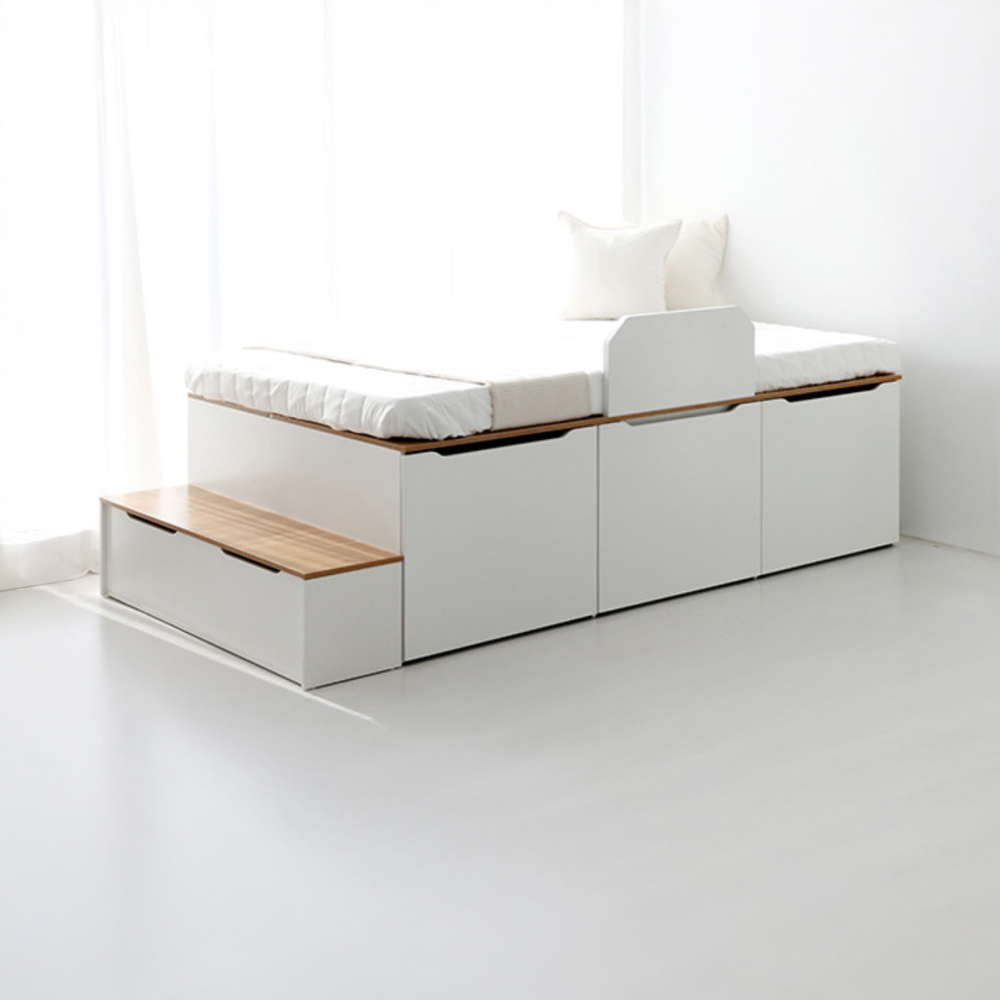 [매트리스패키지] 피크 수납침대 슈퍼싱글 120200 서랍형 화이트