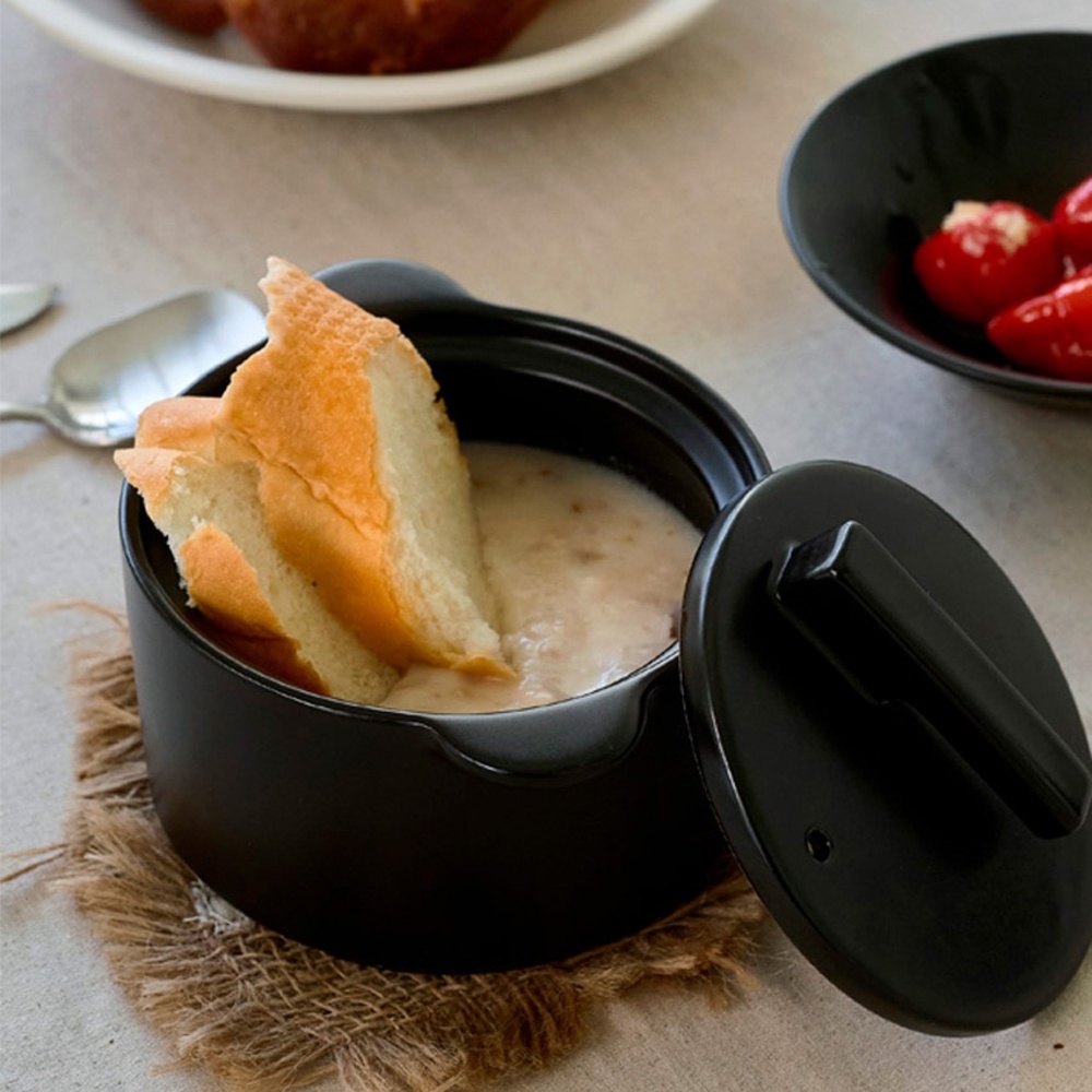 무균열 까망 도자기 뚝배기 국산 된장 찌개 작은 가정용 XS