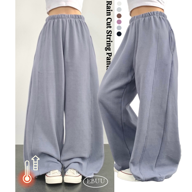 기모 와이드 절개 벌룬 스트링 팬츠 투웨이 밴딩 벌룬핏 y2k 조거팬츠 트레이닝팬츠 - 상세 이미지 3