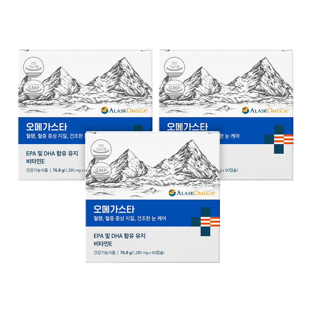 [6개월분] 오메가스타 알래스카 오메가3 rTG 비린내없는 장용성캡슐 60캡슐, 3개 이미지 3