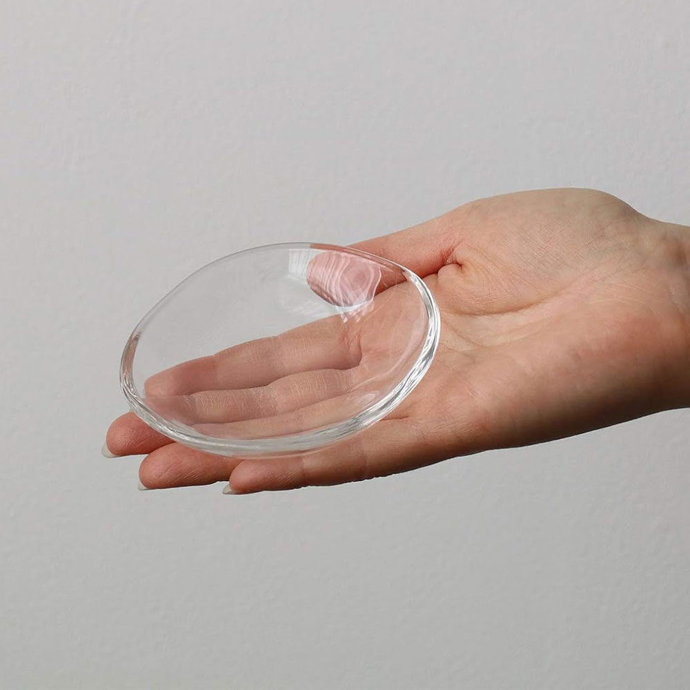 아데리아 테비네리 원형 미니 유리 투명 접시 종지