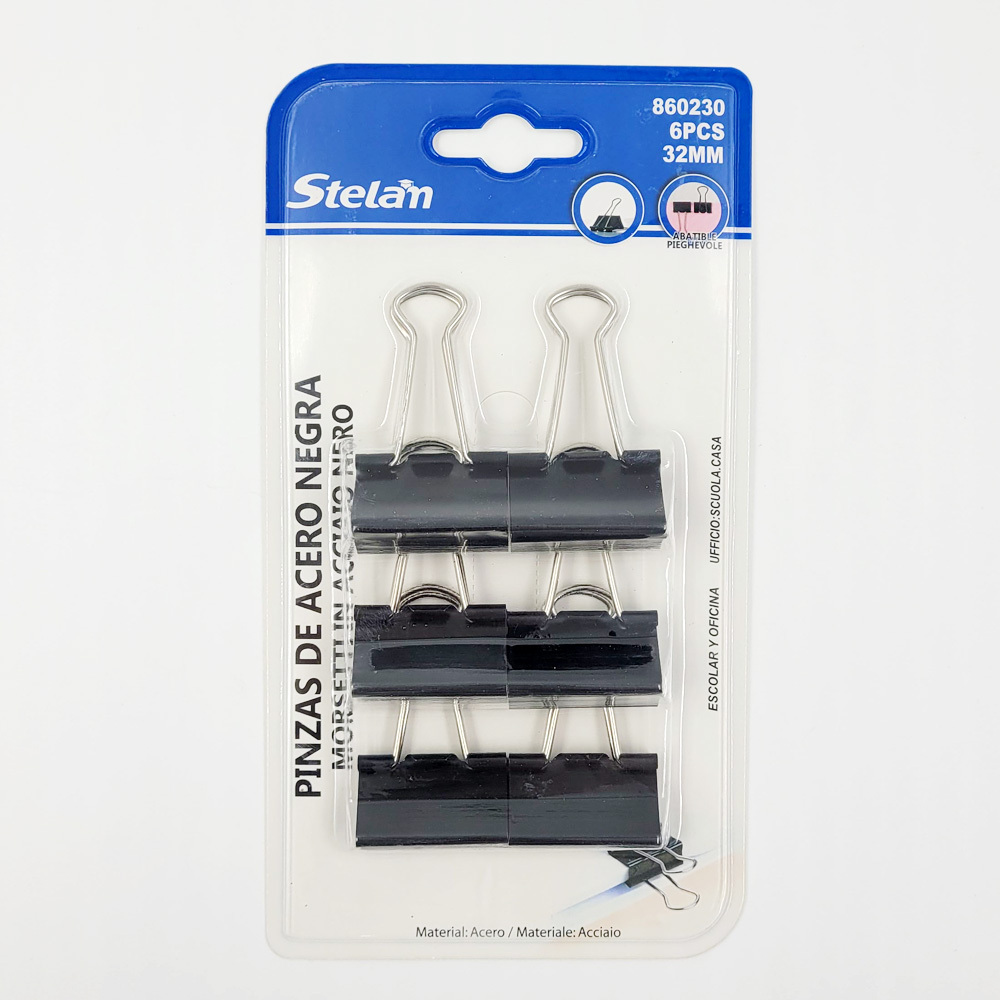 스텔란 블랙 서류 집게 클립 32mm (6PCS) G - 상품 이미지