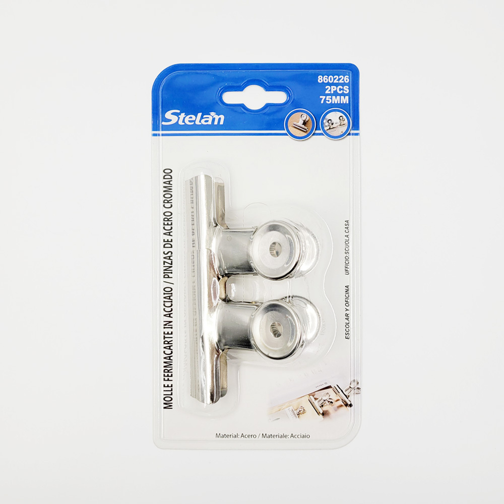 스텔란 스틸 서류 집게 대형 75mm (2PCS) G - 상품 이미지